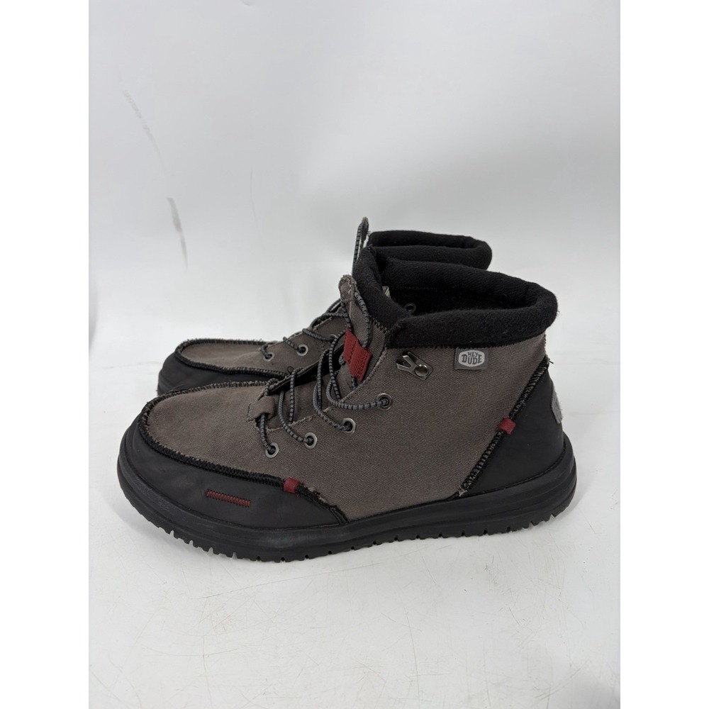Hey Dude Bradley Waxed Canvas Gray And Black Boots Mens Size 11 Chukka Gorpcore